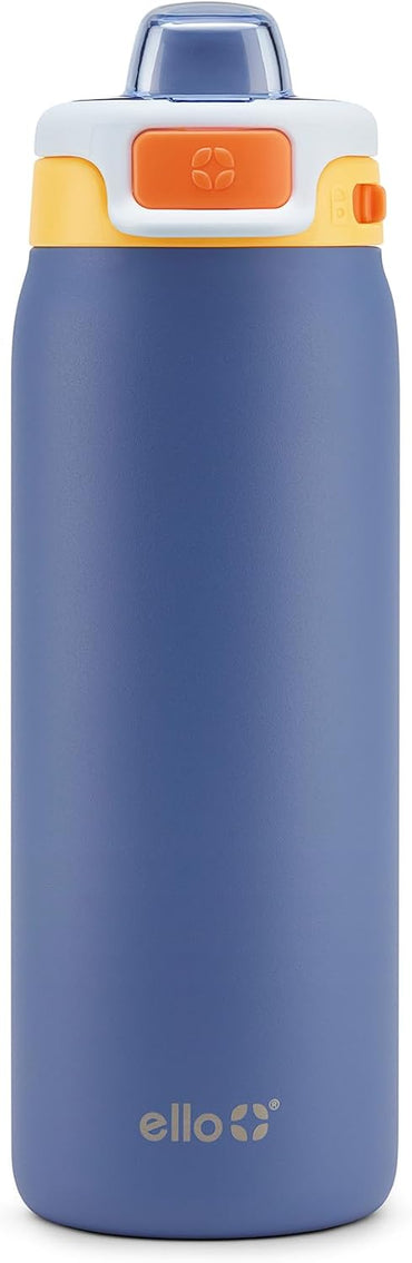 18 oz Stainless Steel Kids Water Bottle with Quick Fill Lid Vacuum Insulated BPA Free Leak Proof Straw and Chug Lid Dishwasher Safe Lighthouse