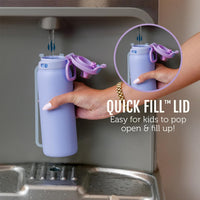 18 oz Stainless Steel Kids Water Bottle with Quick Fill Lid Vacuum Insulated BPA Free Leak Proof Straw and Chug Lid Dishwasher Safe Lighthouse