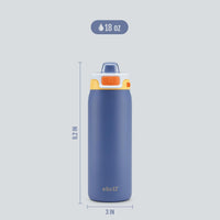 18 oz Stainless Steel Kids Water Bottle with Quick Fill Lid Vacuum Insulated BPA Free Leak Proof Straw and Chug Lid Dishwasher Safe Lighthouse