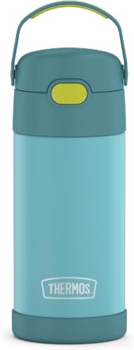 Kids 12 oz Vacuum Insulated Stainless Steel Water Bottle with Straw, BPA-Free, Leak Proof, Dishwasher Safe
