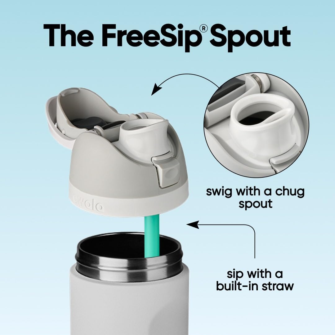 24 oz FreeSip Insulated Stainless Steel Water Bottle with Straw BPA-Free Summer Sweetness