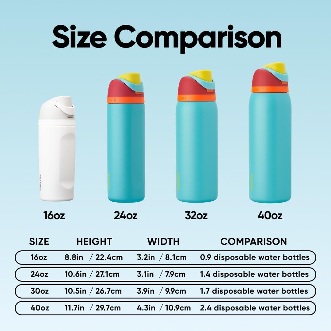 24 oz FreeSip Insulated Stainless Steel Water Bottle with Straw BPA-Free Summer Sweetness