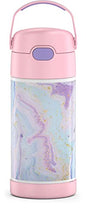 12 oz Kids Vacuum Insulated Stainless Steel Water Bottle with Straw Push-Button Lid BPA-Free