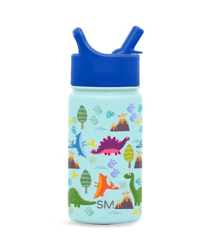 Kids Insulated Water Bottle with Straw Sippy Lid 14 oz Stainless Steel Toddler Cup Spill Proof Leakproof Vacuum Insulated