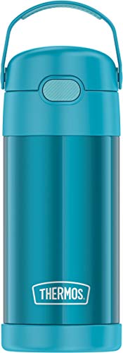 Kids 12 oz Vacuum Insulated Stainless Steel Water Bottle with Straw, BPA-Free, Leak Proof, Dishwasher Safe