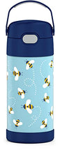 12 oz Kids Vacuum Insulated Stainless Steel Water Bottle with Straw Push-Button Lid BPA-Free