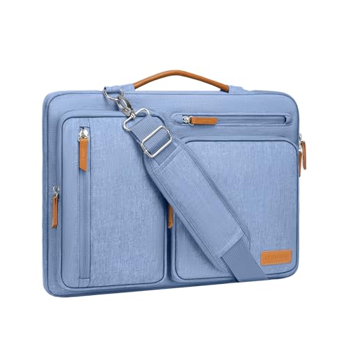360 Protective Laptop Shoulder Bag 15-16 Inch Computer Messenger Bag with 4 Zipper Pockets Black