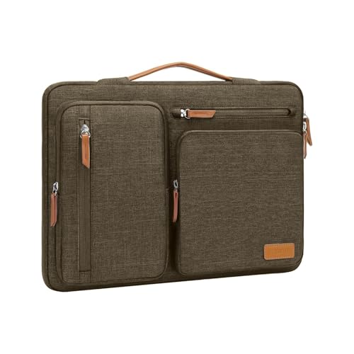 360 Protective Laptop Sleeve 16 Inch Side Open Carrying Case with 4 Zipper Pockets Black