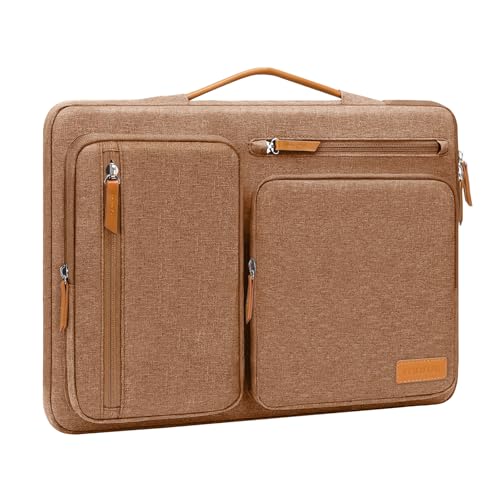 360 Protective Laptop Sleeve 16 Inch Side Open Carrying Case with 4 Zipper Pockets Black