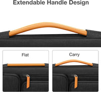 360 Protective Laptop Sleeve 16 Inch Side Open Carrying Case with 4 Zipper Pockets Black