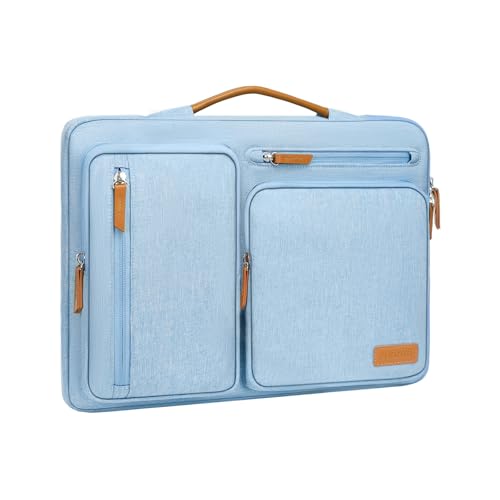 360 Protective Laptop Sleeve 16 Inch Side Opening Case with 4 Zipper Pockets and Trolley Strap Black