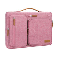 360 Protective Laptop Sleeve 16 Inch Side Opening Case with 4 Zipper Pockets and Trolley Strap Black