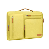 360 Protective Laptop Sleeve 16 Inch Side Opening Case with 4 Zipper Pockets and Trolley Strap Black
