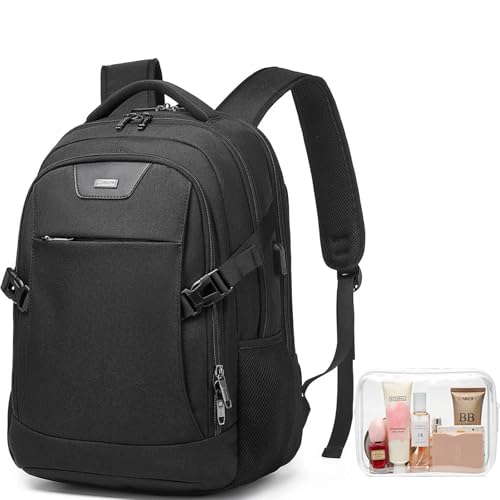17 Inch Laptop Backpack for Travel Water Resistant College Backpack for Men Women Laptop Bag with USB Charging Port Black