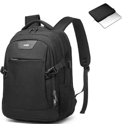 17 Inch Laptop Backpack for Travel Water Resistant College Backpack for Men Women Laptop Bag with USB Charging Port Black