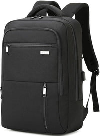 17 Inch Laptop Backpack for Travel Water Resistant College Backpack for Men Women Laptop Bag with USB Charging Port Black