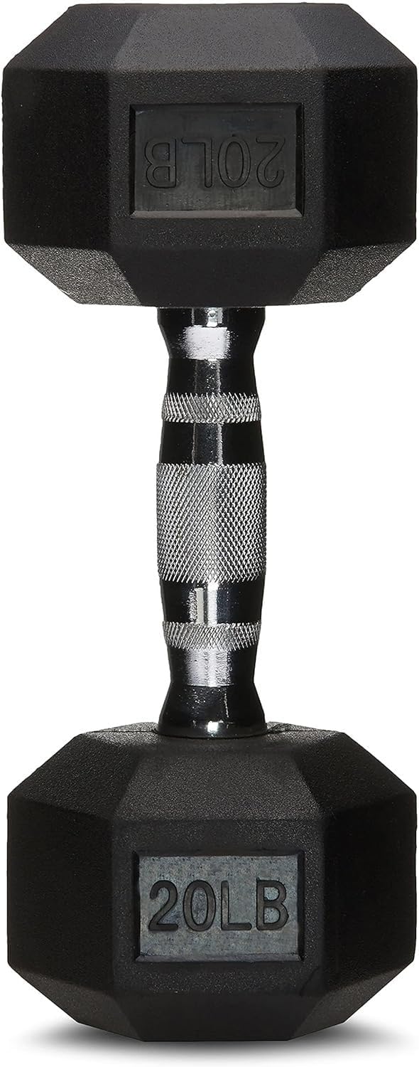 Amazon Basics Haltère Hexagonal en Caoutchouc pour Musculation CD-20LB