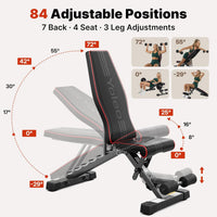 YOLEO Banc de Musculation Réglable Pliable 20234411