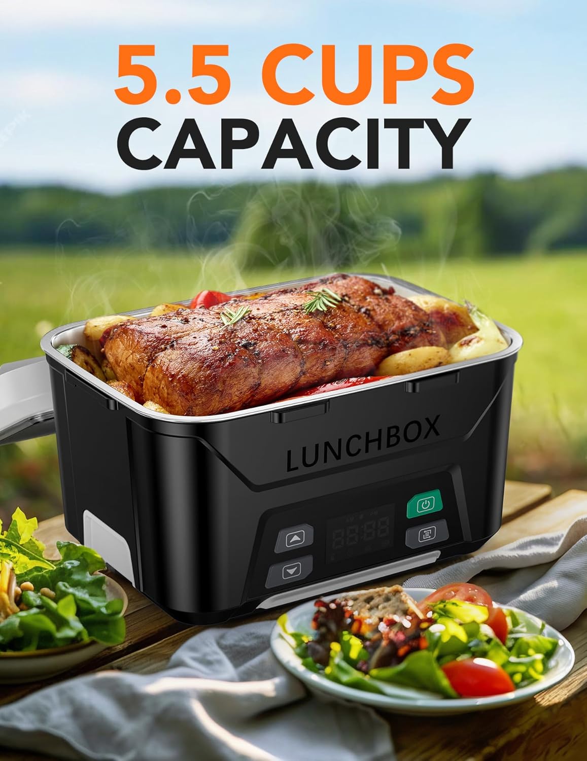 EAST OAK Cordless Heated Electric Lunch Box