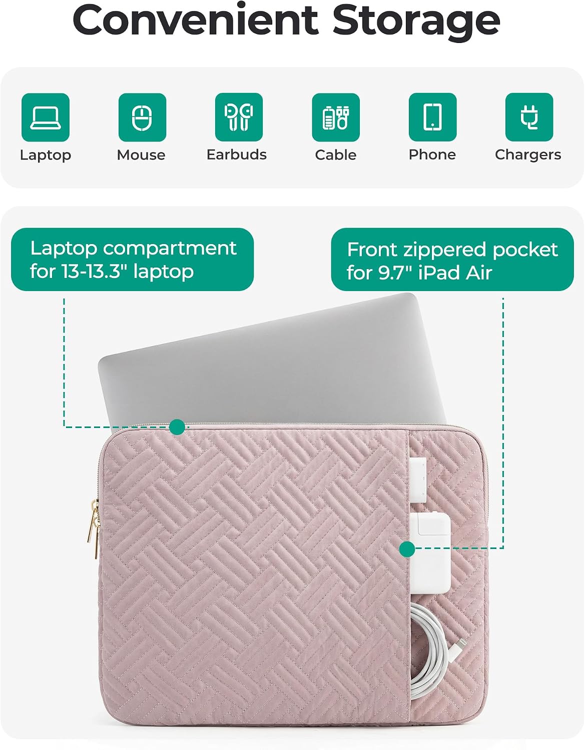 BAGSMART Lightweight Protective Laptop Sleeve
