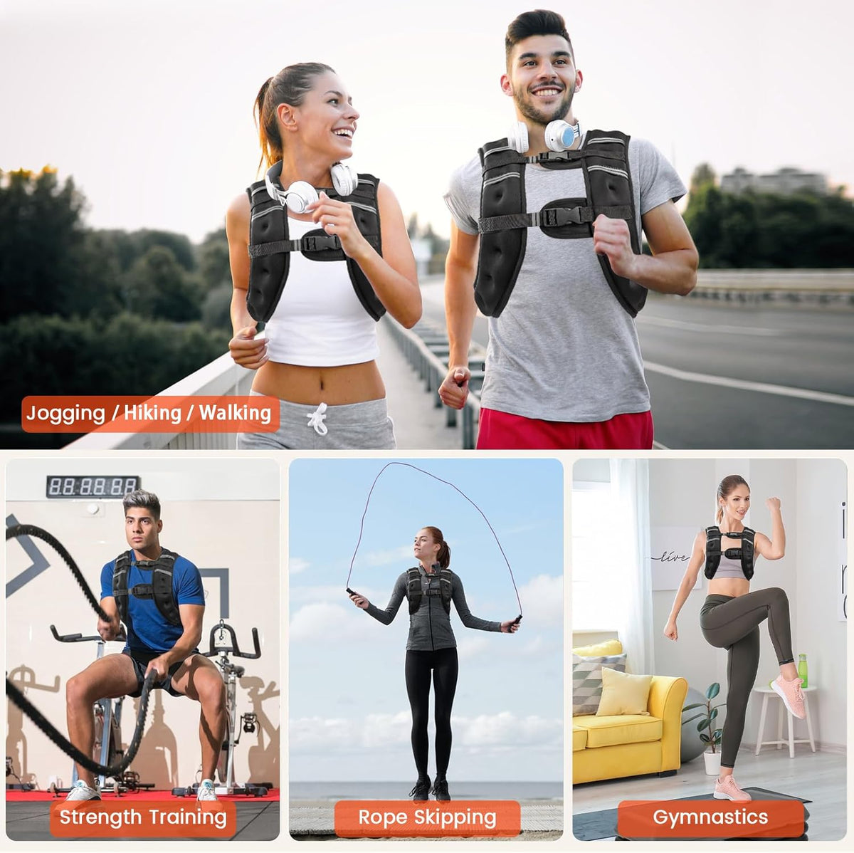 Poudee Gilet Lesté pour Musculation BX-001