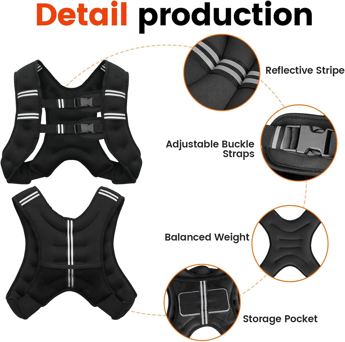 Poudee Gilet Lesté pour Musculation BX-001