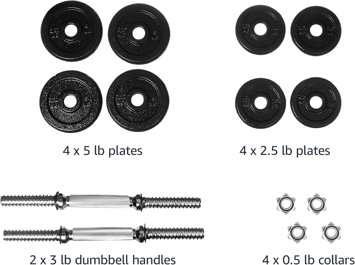 Amazon Basics Haltères Réglables avec Boîte de Rangement IR92098-38LB