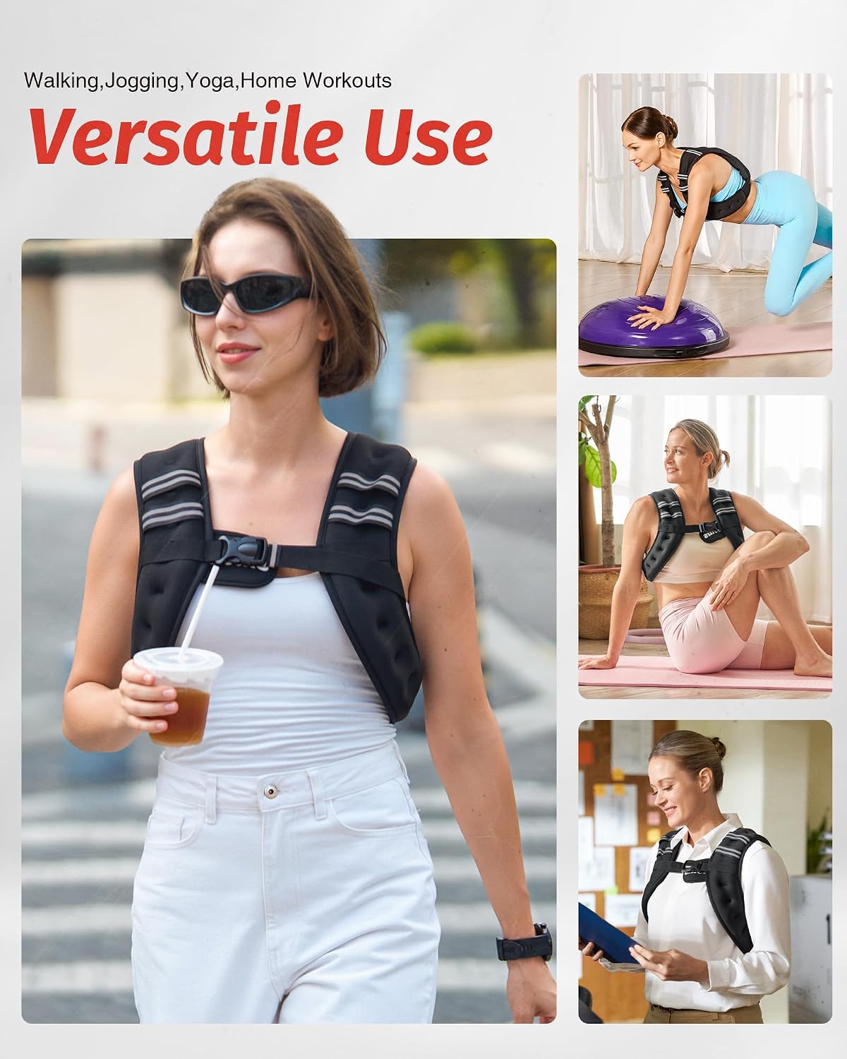 ZELUS Gilet Lesté de Musculation avec Bandes Réfléchissantes