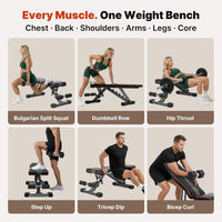 YOLEO Banc de Musculation Réglable Pliable 20234411