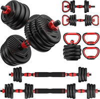 UNNMIIY Ensemble d'Haltères Réglables 5-en-1 Musculation AD55LBS
