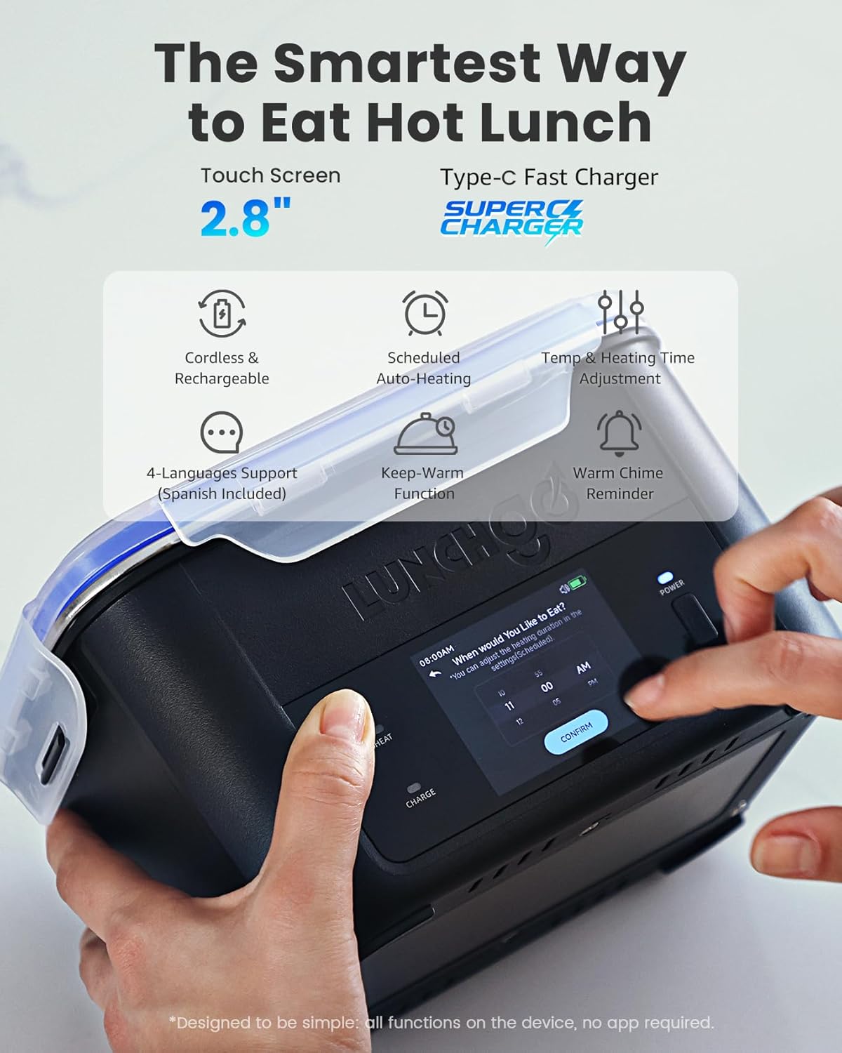 LUNCHGO G1 Cordless Heated Electric Lunch Box