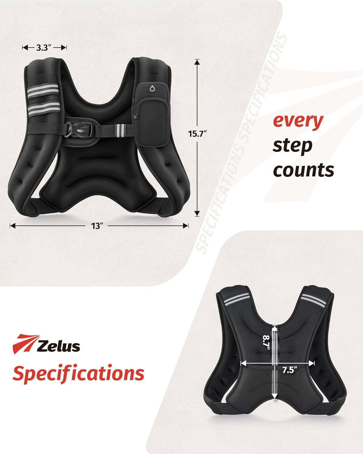 ZELUS Gilet Lesté pour Musculation FWV-CA-1