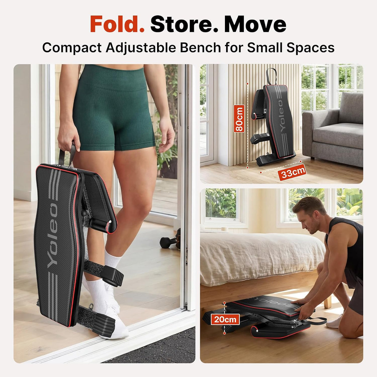 YOLEO Banc de Musculation Réglable Pliable 20234411