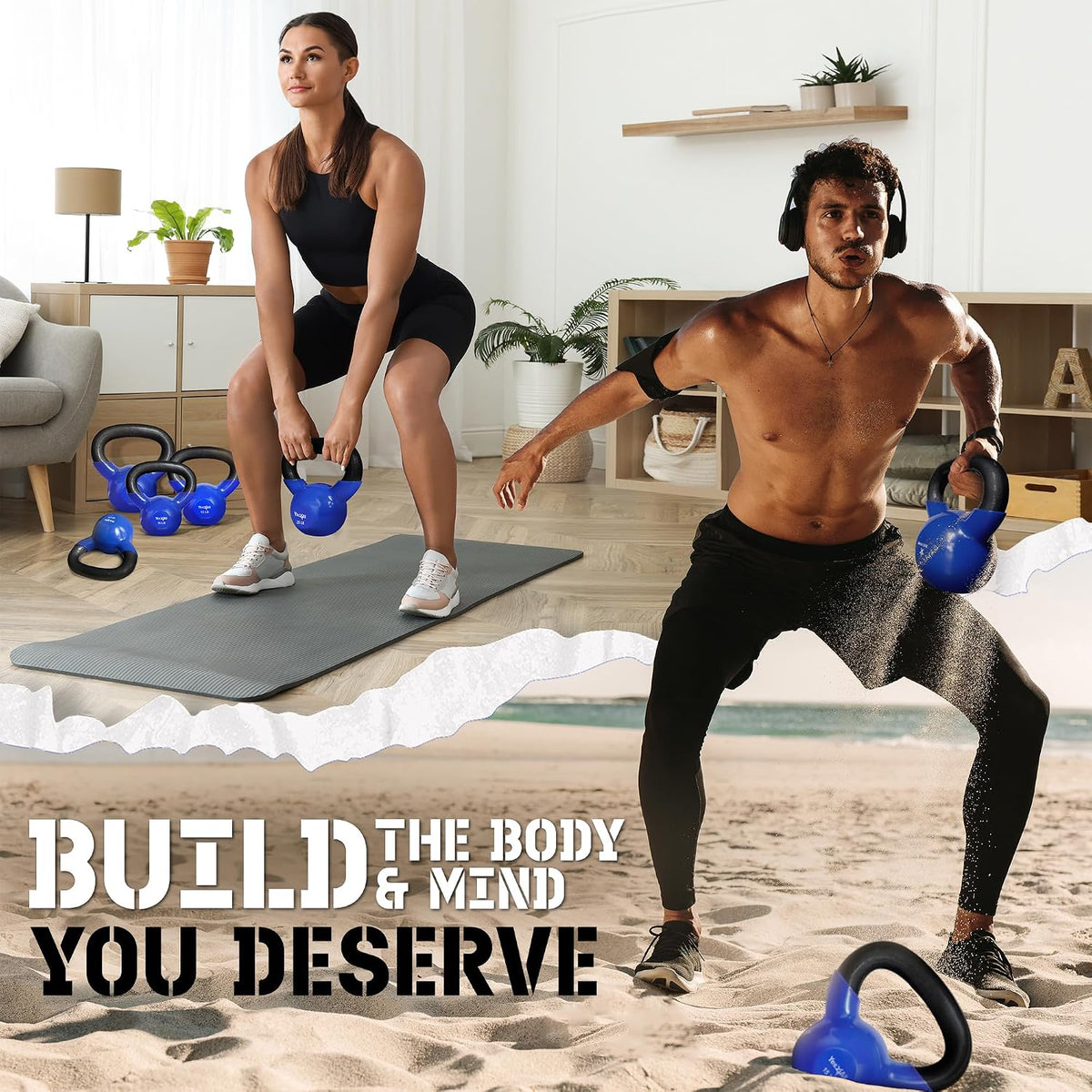 Yes4All Kettlebell en Vinyle pour Musculation KLD1