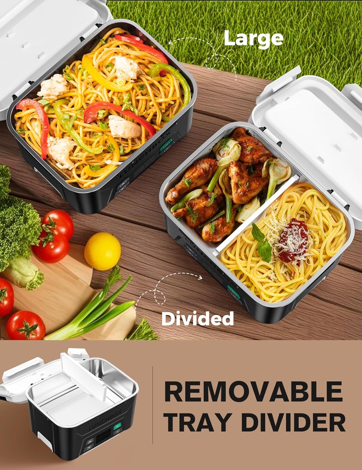 EAST OAK Cordless Heated Electric Lunch Box