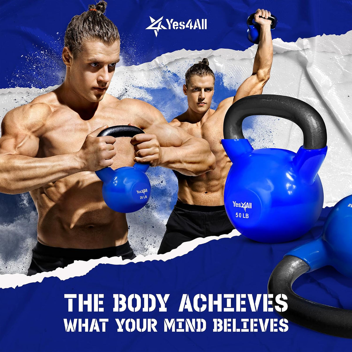 Yes4All Kettlebell en Vinyle pour Musculation KLD1