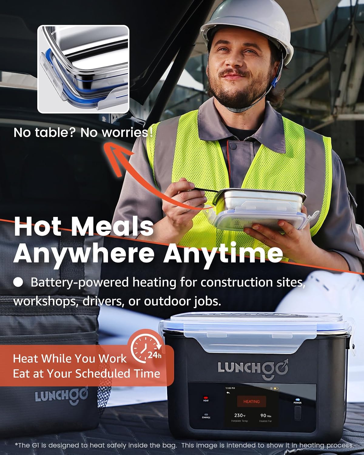 LUNCHGO G1 Cordless Heated Electric Lunch Box