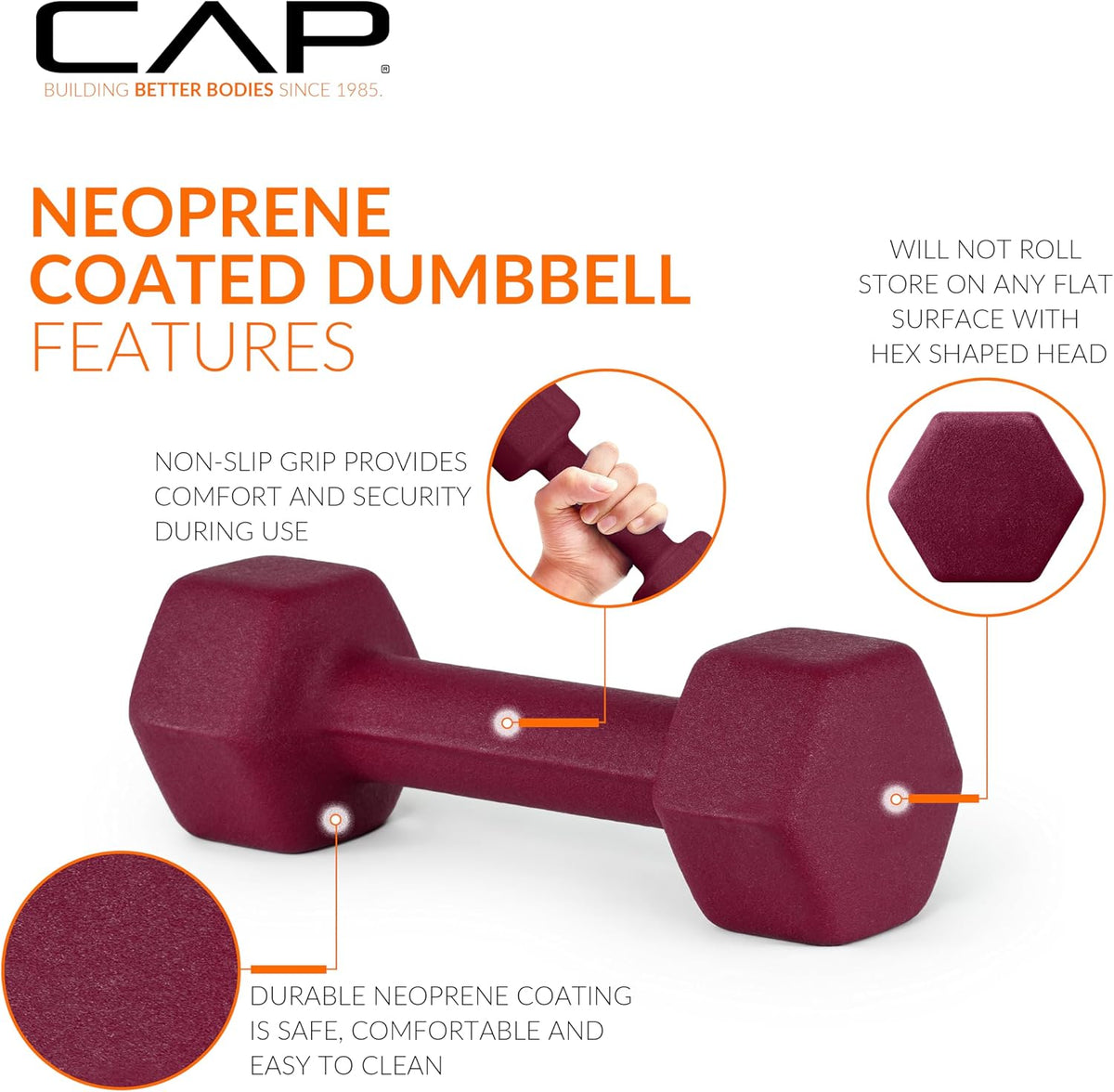 CAP Haltères en Néoprène pour Musculation
