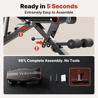 YOLEO Banc de Musculation Réglable Pliable 20234411