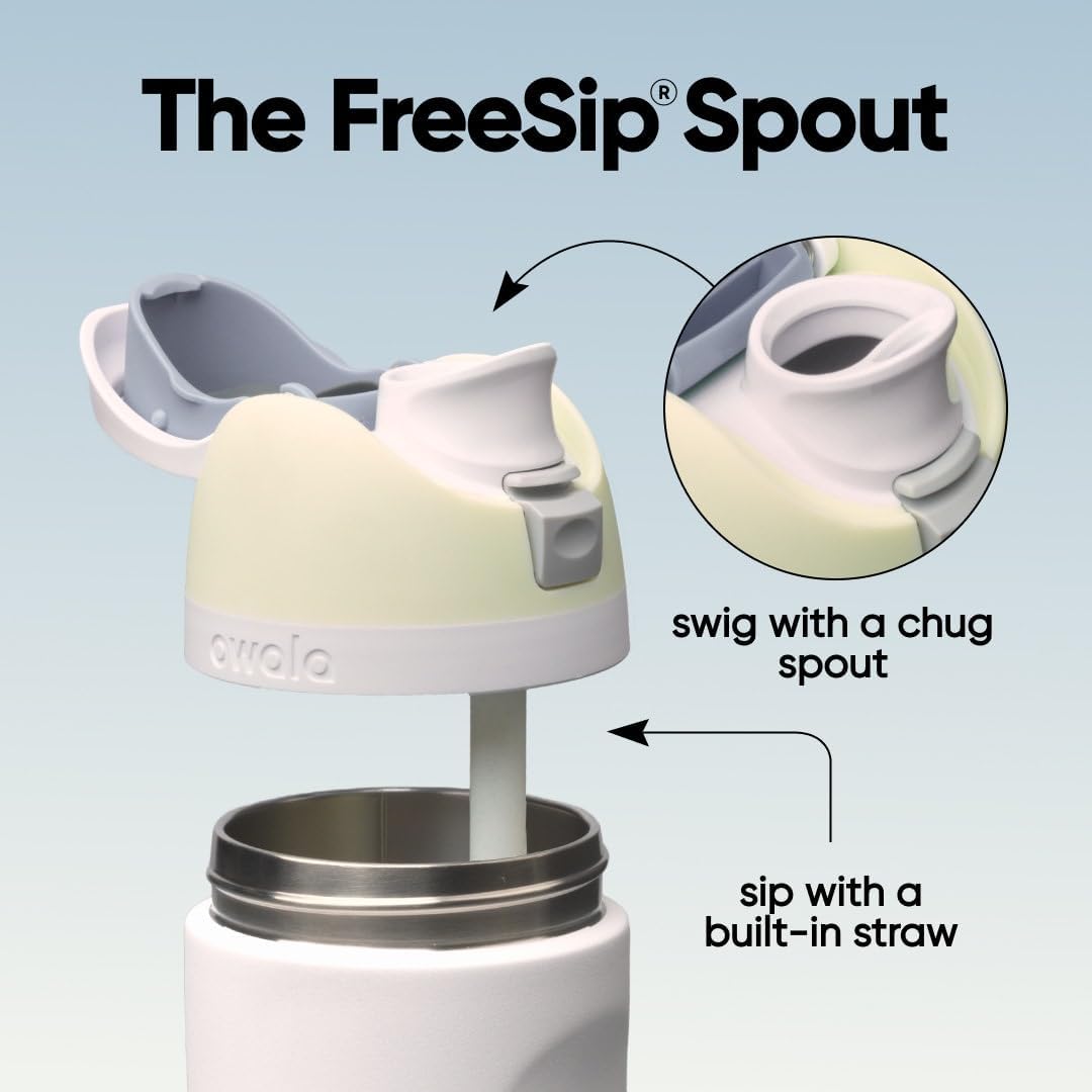 FreeSip Insulated Stainless Steel BPA-Free Kids Water Bottle with Straw 24 oz