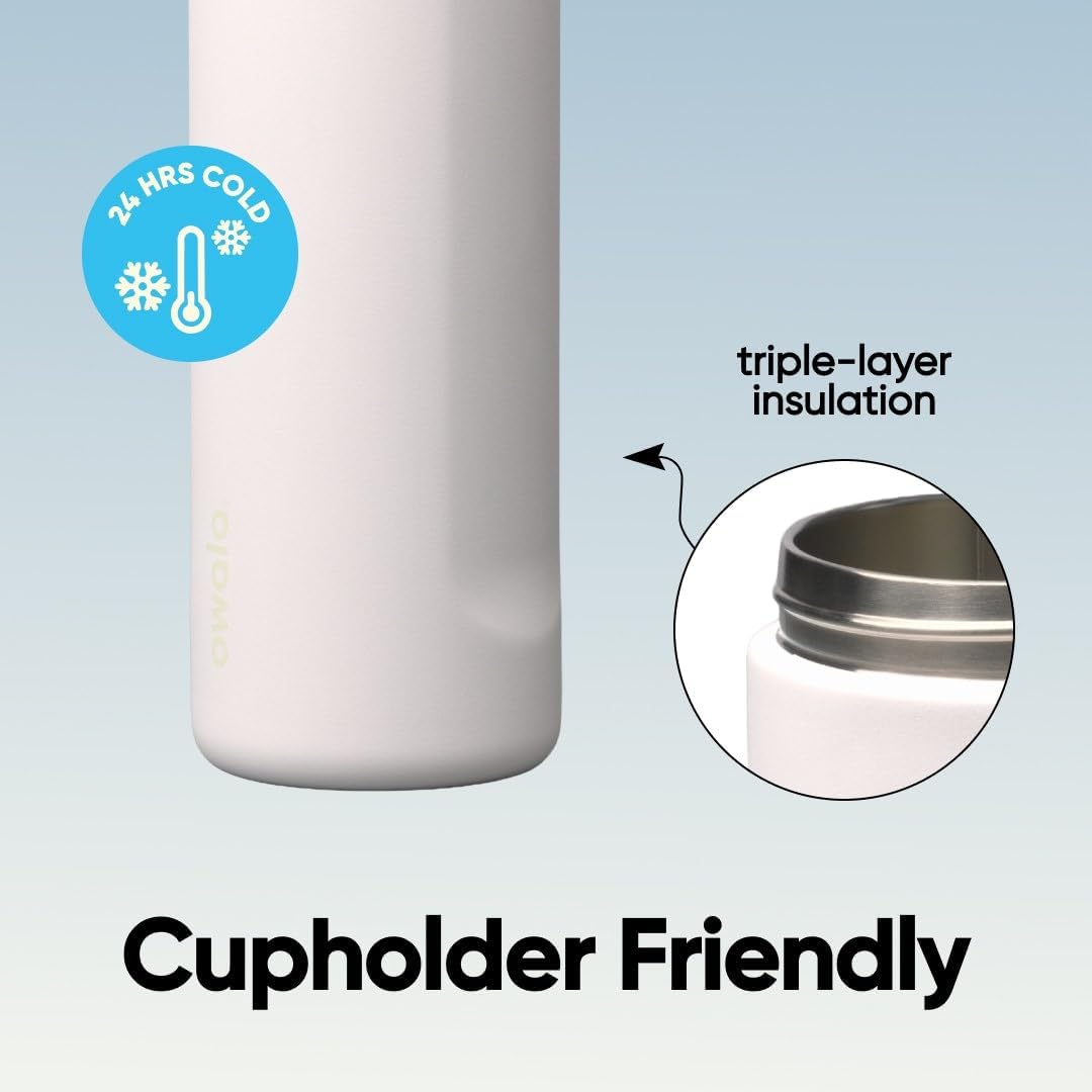 FreeSip Insulated Stainless Steel BPA-Free Kids Water Bottle with Straw 24 oz