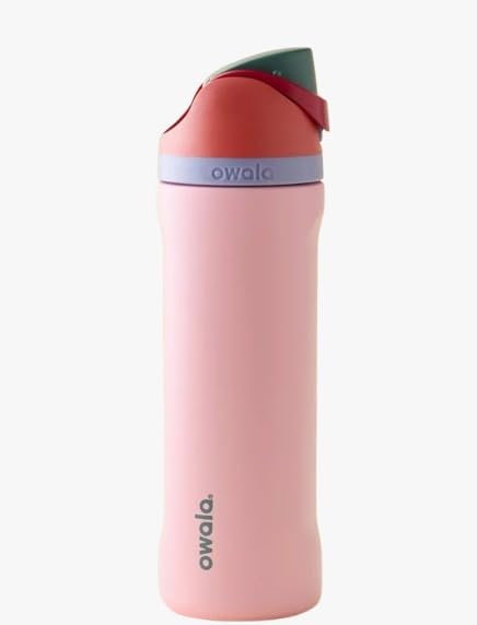 FreeSip Insulated Stainless Steel Water Bottle 24 oz with Locking Push-Button Lid