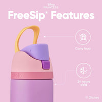 FreeSip Insulated Stainless Steel Water Bottle 24 oz Rapunzel