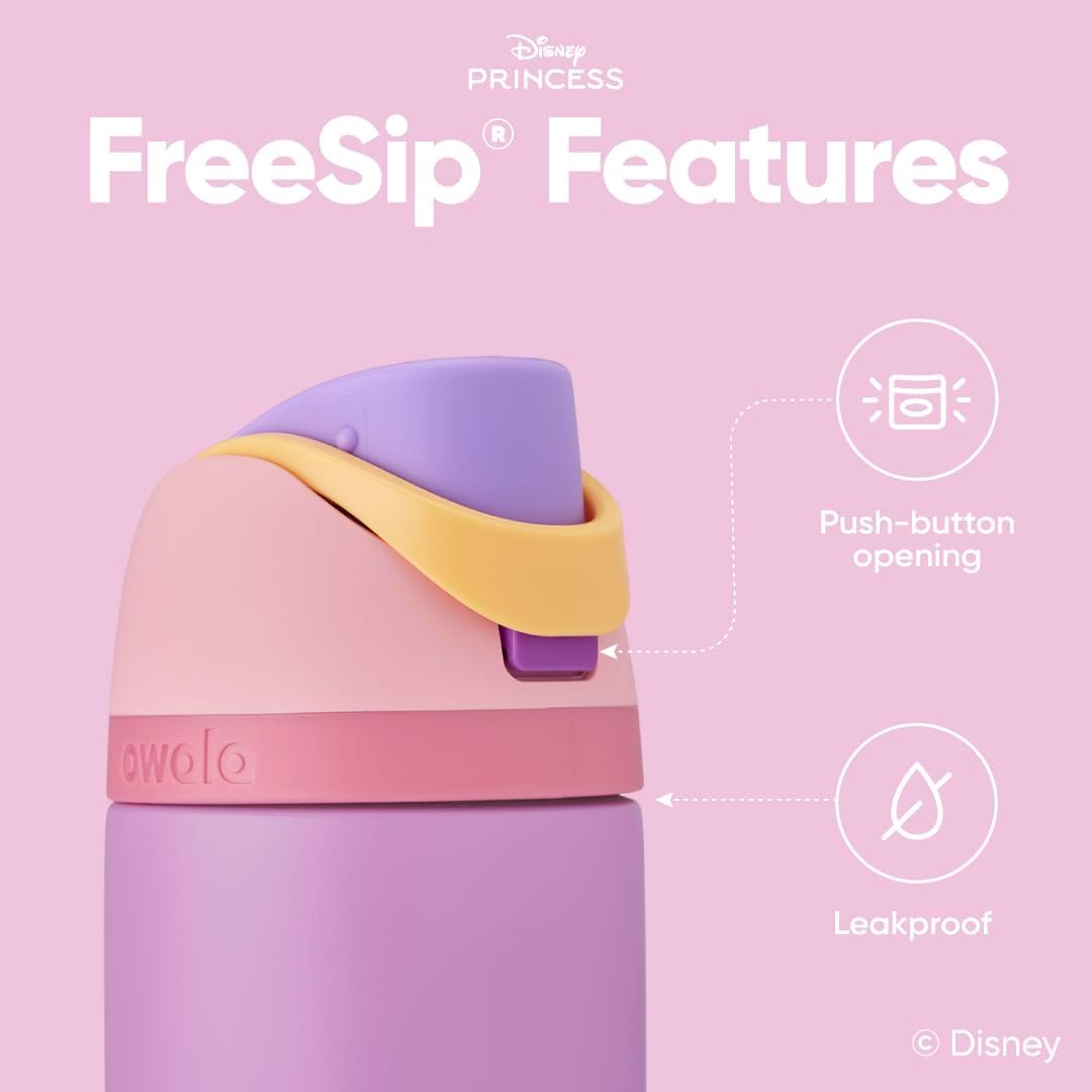 FreeSip Insulated Stainless Steel Water Bottle 24 oz Rapunzel