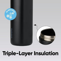 FreeSip Insulated Stainless Steel Water Bottle with Push-Button Lid 24 oz