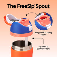 FreeSip Insulated Stainless Steel Water Bottle with Straw BPA-Free