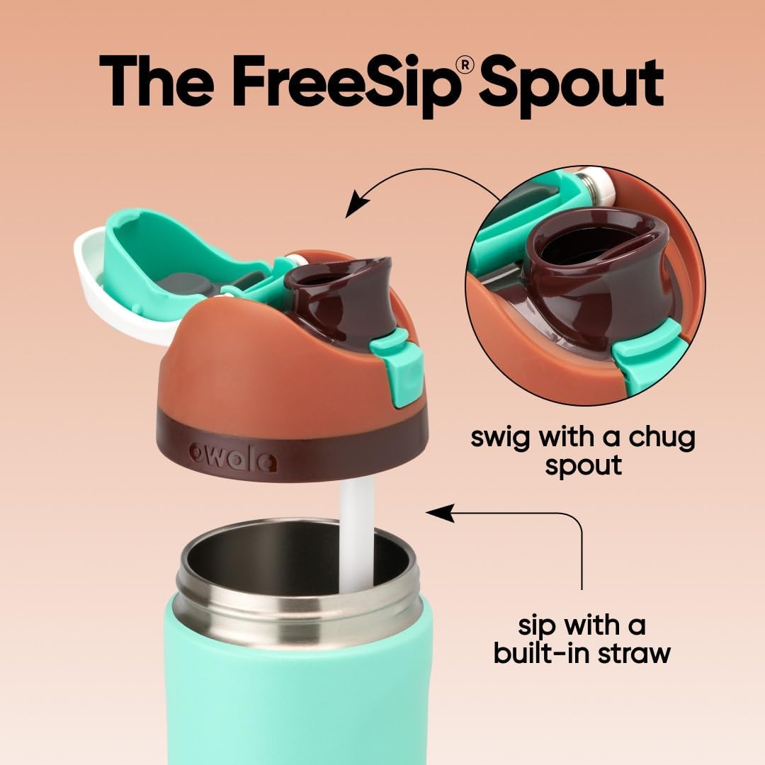FreeSip Insulated Stainless Steel Water Bottle with Straw BPA-Free 24 oz