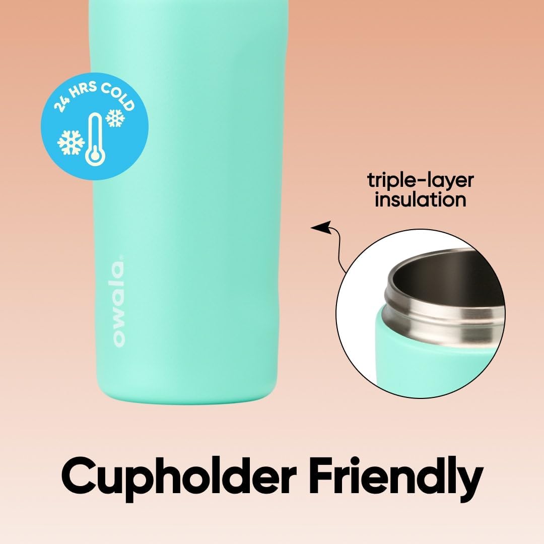 FreeSip Insulated Stainless Steel Water Bottle with Straw BPA-Free 24 oz