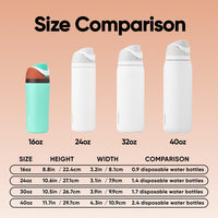 FreeSip Insulated Stainless Steel Water Bottle with Straw BPA-Free 24 oz