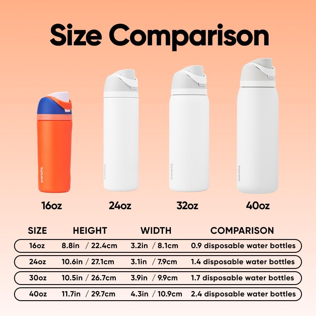 FreeSip Insulated Stainless Steel Water Bottle with Straw BPA-Free